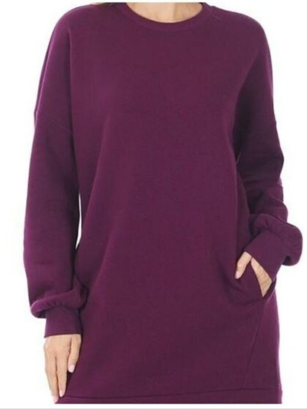 ZENANA Longline Sweatshirt With Pockets Size 3XL NWT
